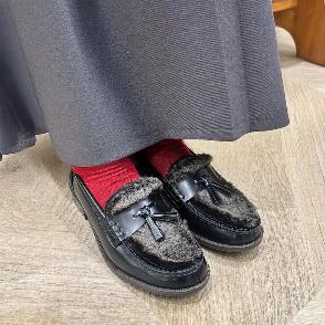 フェイクファータッセルローファー #FF231